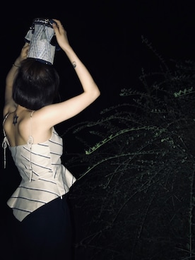 「O（オー）のアイテム（バッグ）」を使った、张乐美子さん（レディース・162cm）の夏コーディネート