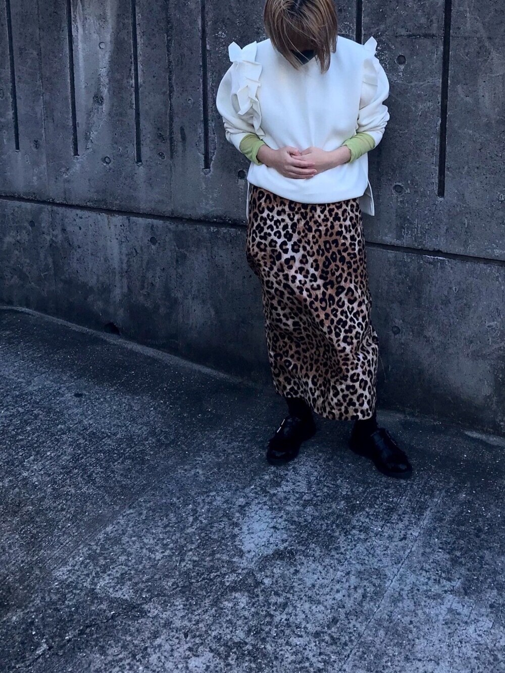 「ひょう柄、今日のコーデ、年末WEAR感謝祭、冬、アニマル」｜「DHOLICのアイテム（スカート、その他）」を使った、Ｔ.さん（レディース・156cm）の冬コーディネートの1枚目の写真