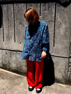 「いいね&フォロー よろしくお願いします☺︎」｜「アイテム（スラックス）」を使った、Ｔ.さん（レディース・156cm）の春コーディネート