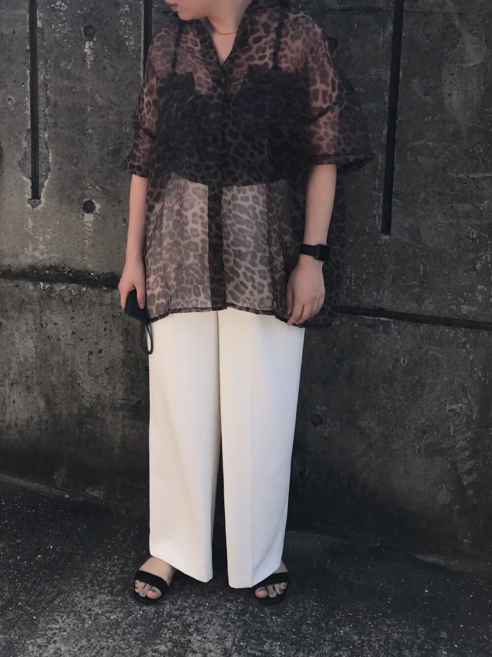 「大人カジュアル、夏コーデ、お洒落さんとつながりたい、着回しコーデ、低身長、いいね、save、フォローお願いします🤑」｜「FIG&VIPERのアイテム（シャツ/ブラウス、ブラウン系）」を使った、Ｔ.さん（レディース・156cm）の夏コーディネートの1枚目の写真