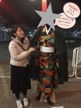 「スプリングSENSEOFPLACE」｜「アイテム（ダウンジャケット/コート）」を使った、yucco✳︎さん（レディース・157cm）の春コーディネート