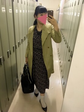 「ノーカラー」｜「アイテム（トレンチコート）」を使った、yucco✳︎さん（レディース・157cm）の春コーディネート