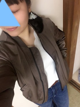 「スカラップ」｜「アイテム（MA-1）」を使った、yucco✳︎さん（レディース・157cm）の春コーディネート