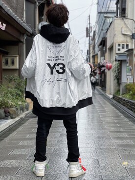「Yohji Yamamoto（ヨウジヤマモト）のアイテム（ブルゾン）」を使った、いっくんさん（メンズ・179cm）の春コーディネート