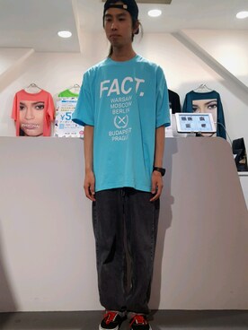 「FUCT」｜にしおさん（メンズ・180cm）の夏コーディネート