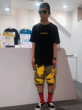 「KaneZ（ケインズ）のアイテム」を使った、にしおさん（メンズ・180cm）の夏コーディネート