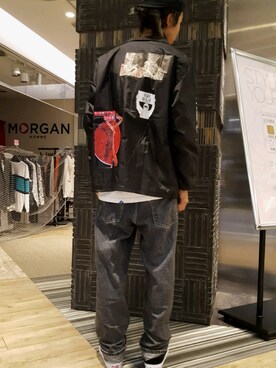 「F-LAGSTUF-F（フラグスタフ）のアイテム（ジャケット/アウター）」を使った、にしおさん（メンズ・180cm）の秋コーディネート