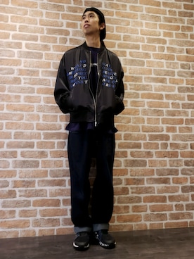 「DANKE SCHON（ダンケシェーン）のアイテム（ブルゾン）」を使った、にしおさん（メンズ・180cm）の冬コーディネート