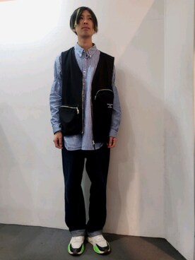 「L.H.P Private Brand（エルエイチピープライベートブランド）のアイテム（シューズ）」を使った、にしおさん（メンズ・180cm）の春コーディネート