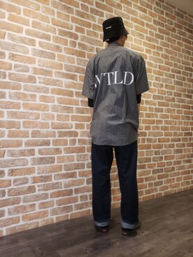 「L.H.P（エルエイチピー）のアイテム（帽子）」を使った、にしおさん（メンズ・180cm）の春コーディネート