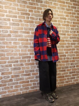 「whiteland」｜「アイテム（その他アウター）」を使った、にしおさん（メンズ・180cm）の冬コーディネート