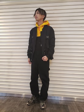 「DANKE SCHON（ダンケシェーン）のアイテム（ブルゾン）」を使った、にしおさん（メンズ・180cm）の冬コーディネート