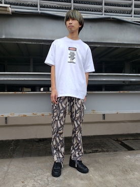 「BlackEyePatch（ブラックアイパッチ）のアイテム」を使った、にしおさん（メンズ・180cm）の夏コーディネート