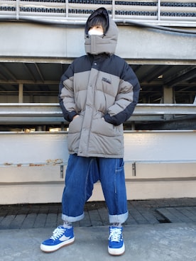 「Danke schon」｜「アイテム（ダウンジャケット/コート）」を使った、にしおさん（メンズ・180cm）の冬コーディネート