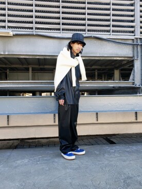 「MCM（エムシーエム）のアイテム（帽子）」を使った、にしおさん（メンズ・180cm）の春コーディネート