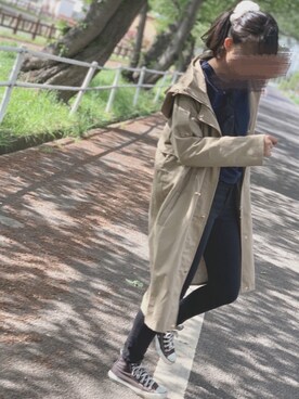 「GRL（グレイル）のアイテム（モッズコート）」を使った、しのさん（レディース・163cm）の春コーディネート