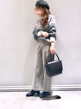 「SHARE PARK（シェアパーク）のアイテム（ハンチング/ベレー帽）」を使った、Y.Myuさん（レディース・151cm）の秋コーディネート