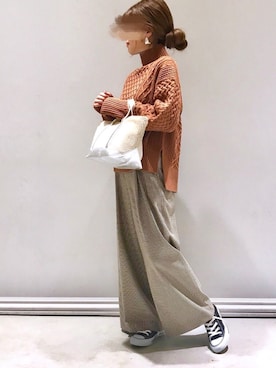 「アイラブCONVERSE」｜「アイテム（パンツ）」を使った、Y.Myuさん（レディース・151cm）の冬コーディネート