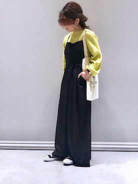 「SHARE PARK（シェアパーク）のアイテム（オールインワン・サロペット）」を使った、Y.Myuさん（レディース・151cm）の冬コーディネート
