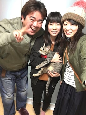 「H&M（エイチ・アンド・エム）のアイテム（ミリタリージャケット）」を使った、高野軍曹さん（レディース・158cm）の冬コーディネート