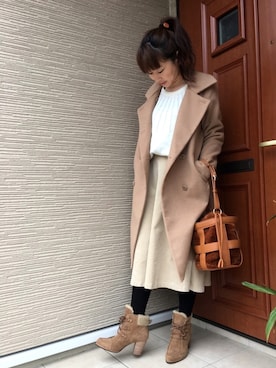 「URBAN RESEARCH ROSSO WOMEN（アーバンリサーチ　ロッソ）のアイテム（チェスターコート）」を使った、高野軍曹さん（レディース・158cm）の冬コーディネート