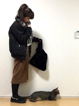 「UNITED ARROWS（ユナイテッドアローズ）のアイテム（MA-1）」を使った、高野軍曹さん（レディース・158cm）の冬コーディネート