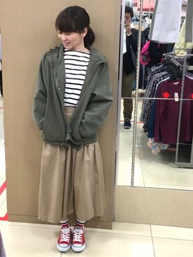 「CONVERSE（コンバース）のconverse（コンバース） ALL STAR OX（オールスターOX）（スニーカー）」を使った、高野軍曹さん（レディース・158cm）の春コーディネート