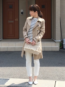 「URBAN RESEARCH ROSSO WOMEN（アーバンリサーチ　ロッソ）のアイテム（トレンチコート）」を使った、高野軍曹さん（レディース・158cm）の春コーディネート