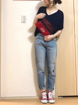 「CONVERSE（コンバース）のconverse（コンバース） ALL STAR OX（オールスターOX）（スニーカー）」を使った、高野軍曹さん（レディース・158cm）の夏コーディネート