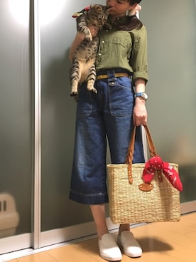 「in the groove（インザグルーヴ）のアイテム」を使った、高野軍曹さん（レディース・158cm）の春コーディネート