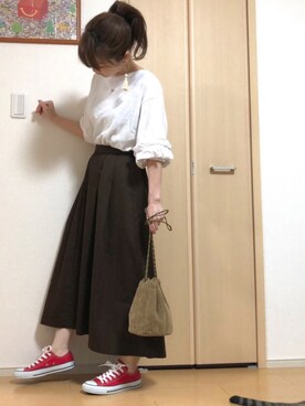 「CONVERSE（コンバース）のconverse（コンバース） ALL STAR OX（オールスターOX）（スニーカー）」を使った、高野軍曹さん（レディース・158cm）の秋コーディネート