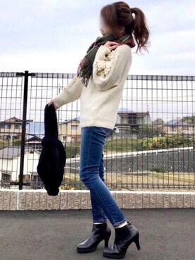 「Cawaii」｜「アイテム（ブーツ）」を使った、高野軍曹さん（レディース・158cm）の冬コーディネート