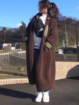 「DHOLIC（ディーホリック）のアイテム（その他アウター）」を使った、高野軍曹さん（レディース・158cm）の冬コーディネート