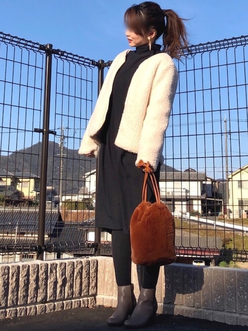 SLOBE iena ボアVネックノーカラーブルゾン SLOBE IENA（スローブイエナ）の「《予約》ボア Vネック ノー