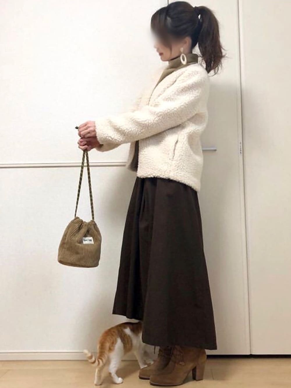 SLOBE iena ボアVネックノーカラーブルゾン SLOBE IENA（スローブイエナ）の「《予約》ボア Vネック ノー