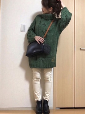 「go slow caravan」｜「アイテム（ワンピース/ドレス）」を使った、高野軍曹さん（レディース・158cm）の冬コーディネート