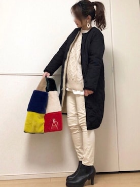「goslowcaravan」｜「アイテム（アクセサリー）」を使った、高野軍曹さん（レディース・158cm）の冬コーディネート