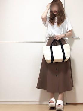 「NETSTAR（ネットスター）のアイテム」を使った、高野軍曹さん（レディース・157cm）の夏コーディネート