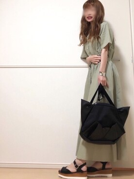 「NETSTAR（ネットスター）のアイテム」を使った、高野軍曹さん（レディース・157cm）の夏コーディネート
