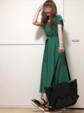 「petitcro」｜「アイテム（サンダル）」を使った、高野軍曹さん（レディース・157cm）の夏コーディネート