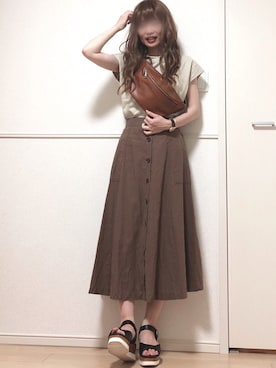「NETSTAR（ネットスター）のアイテム」を使った、高野軍曹さん（レディース・158cm）の夏コーディネート
