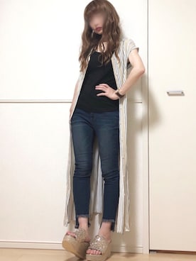 「アントマリーズ」｜「アイテム（シャツワンピース）」を使った、高野軍曹さん（レディース・158cm）の夏コーディネート