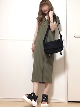 「petitcro」｜「アイテム（サンダル）」を使った、高野軍曹さん（レディース・158cm）の夏コーディネート