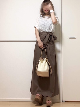 「ATTRANGS（アットランス）のアイテム（バッグ）」を使った、高野軍曹さん（レディース・158cm）の夏コーディネート