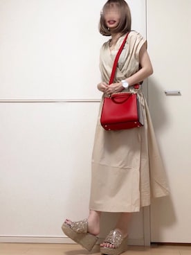 「グリッター」｜「アイテム（アナログ腕時計）」を使った、高野軍曹さん（レディース・158cm）の夏コーディネート