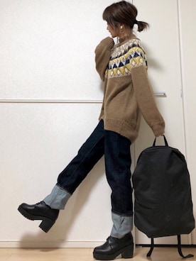 「リップスター」｜「アイテム（ブーツ）」を使った、高野軍曹さん（レディース・158cm）の秋コーディネート