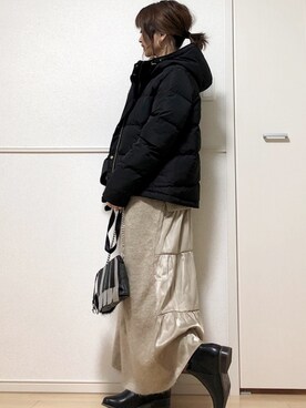 「SonnyLabel」｜「アイテム（ダウンジャケット/コート）」を使った、高野軍曹さん（レディース・158cm）の冬コーディネート