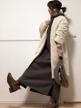 「NOLLEY’S（ノーリーズ）のアイテム（その他アウター）」を使った、高野軍曹さん（レディース・158cm）の冬コーディネート
