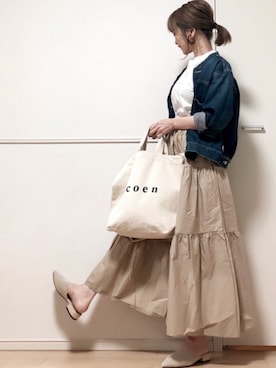 「Auntie Rosa Holiday（アンティローザホリデー）のアイテム」を使った、高野軍曹さん（レディース・158cm）の春コーディネート