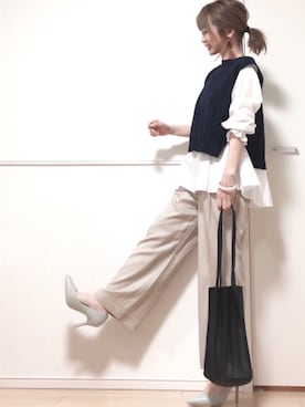 「ポインテッドトゥパンプス」｜高野軍曹さん（レディース・158cm）の春コーディネート